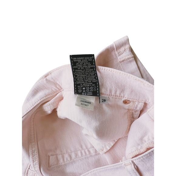 7 For All Mankind Cuffed Jean Shorts 29 Pastel Pink Cute Soft Girl Coquette Fall - Picture 6 of 6